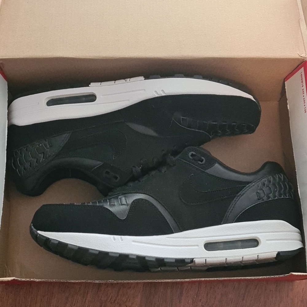 Nike Air Max 1 Woven Men's Sneaker Shoes Black/Bla